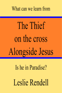 Book cover, the thief on the cross alongside Jesus